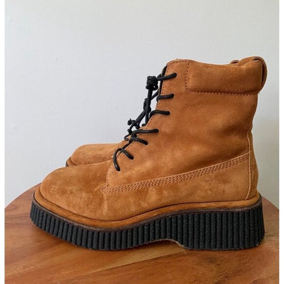 Rag & Bone Sloane Boots Women’s 37.5 Suede Combat in Cinnamon - Picture 5 of 9